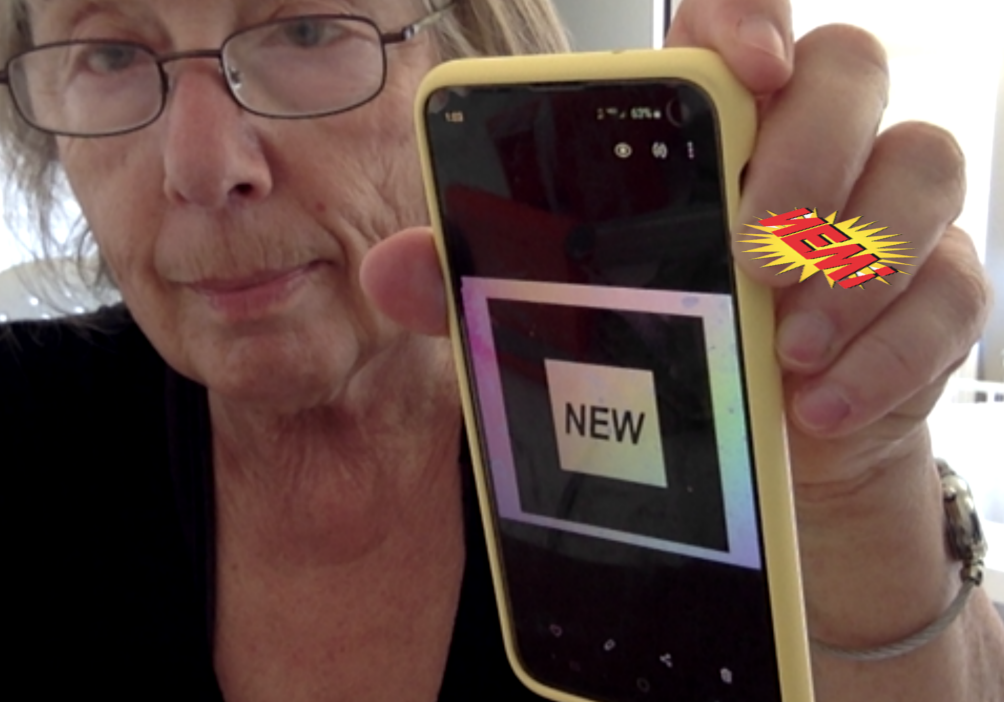 Screenshot of my mom getting our custom AR experience to work.