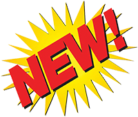 The word new as would be seen on a sticker on an item in store inventory trying to attract new customers.