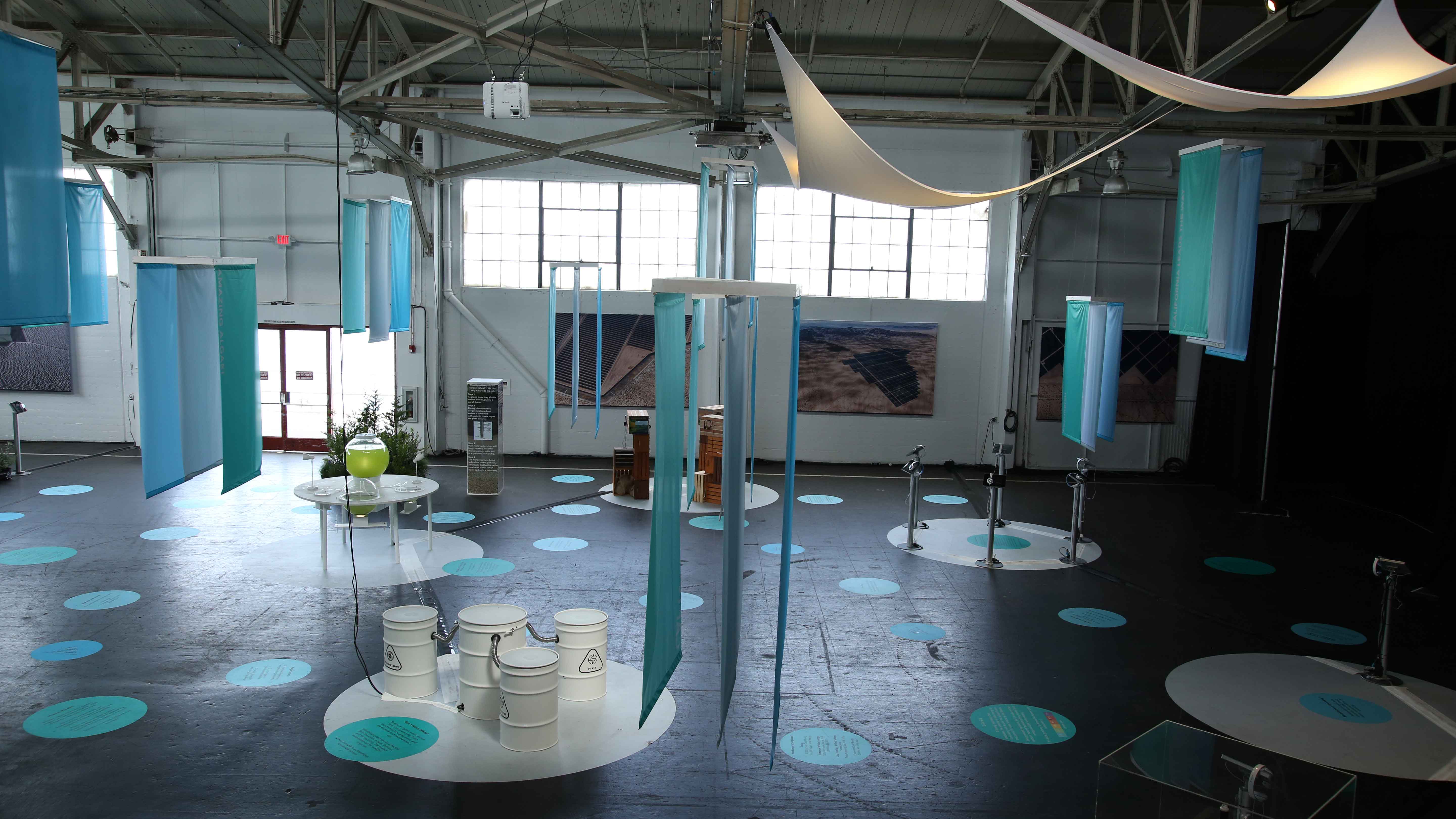 exhibition space at night