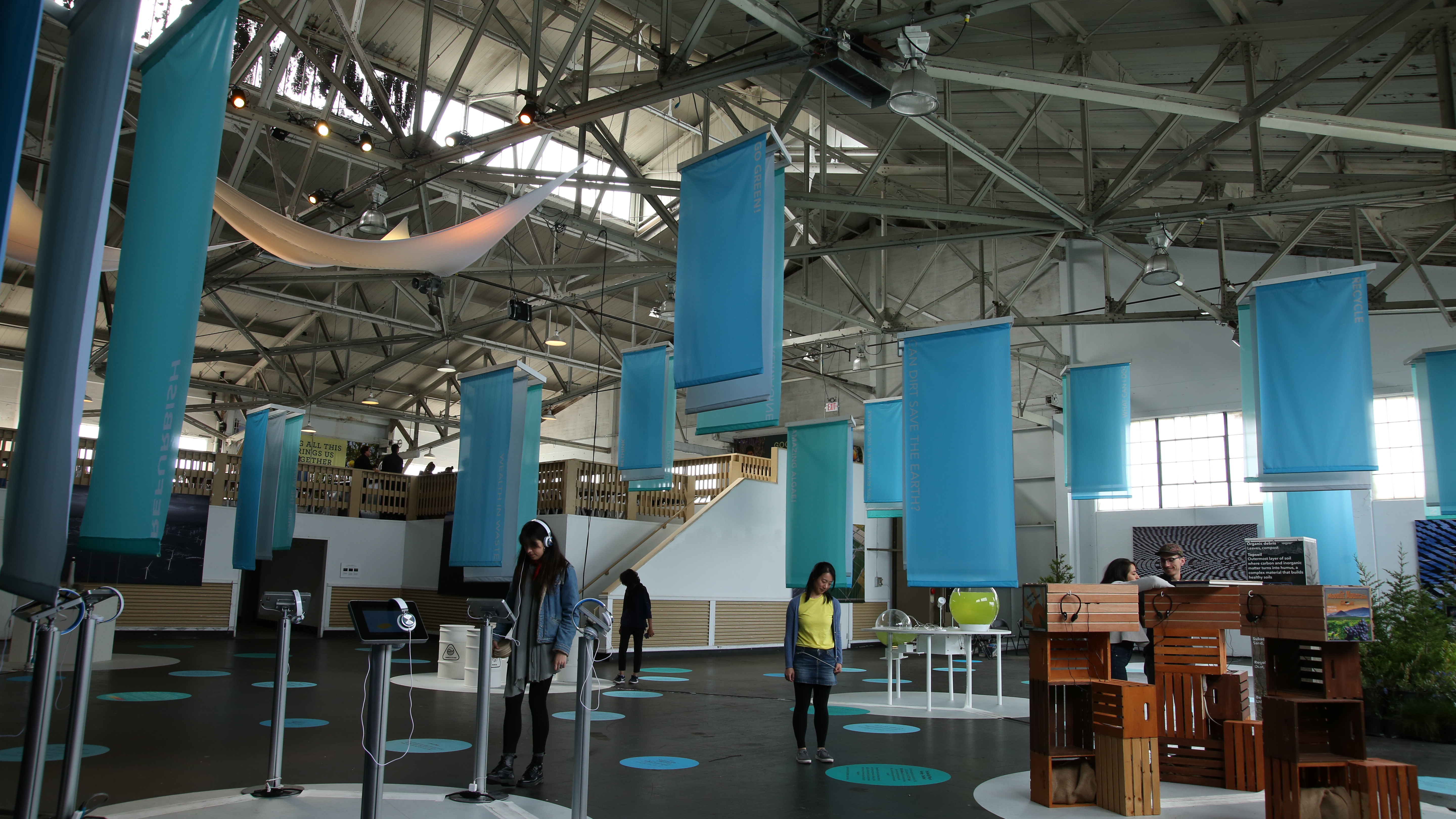 Photo of the Solutions Zone with some people in it